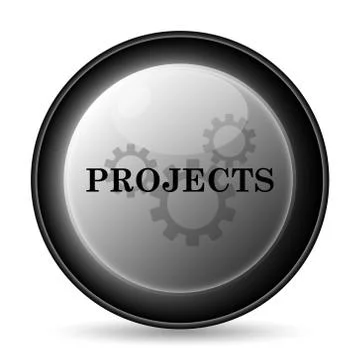 Projects icon. Internet button on white background.. Illustrazione stock