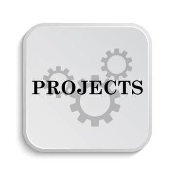 Projects icon. Internet button on white  background.. Illustrazione stock