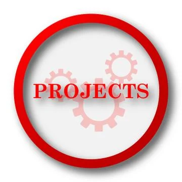 Projects icon. Internet button on white  background.. 스톡 일러스트