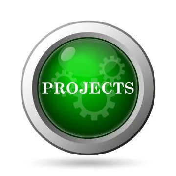 Projects icon. Internet button on white background. Illustrazione stock