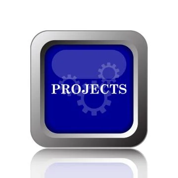 Projects icon. Internet button on white background.. Stock Illustration