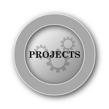 Projects icon. Internet button on white background.. Stock Illustration