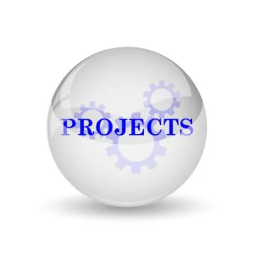 Projects icon. Internet button on white background.. 스톡 일러스트