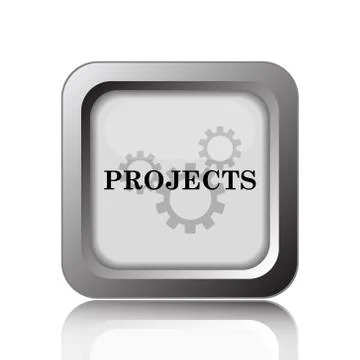 Projects icon. Internet button on white background.. Stock Illustration