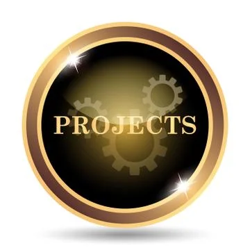 Projects icon. Internet button on white background.. Illustrazione stock