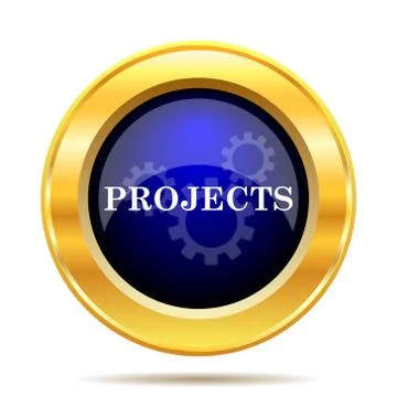 Projects icon. Internet button on white background.. Stock Illustration