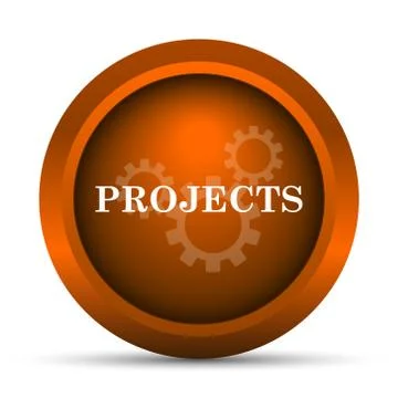 Projects icon. Internet button on white background.. Stock Illustration