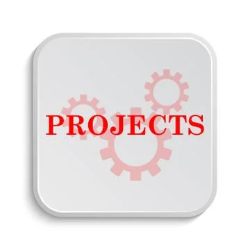Projects icon. Internet button on white background.. Stock Illustration