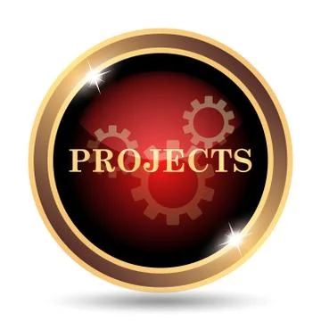 Projects icon. Internet button on white background.. Stock Illustration