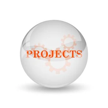 Projects icon. Internet button on white background.. Stock Illustration