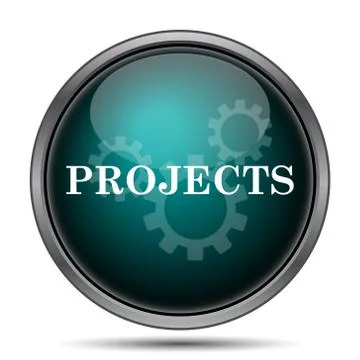 Projects icon. Internet button on white background.. Stock Illustration