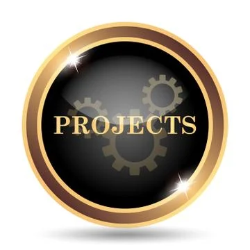 Projects icon. Internet button on white background.. 스톡 일러스트