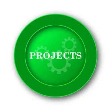 Projects icon. Internet button on white background.. Stock Illustration