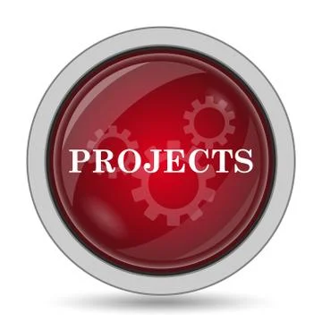 Projects icon. Internet button on white background.. Illustrazione stock