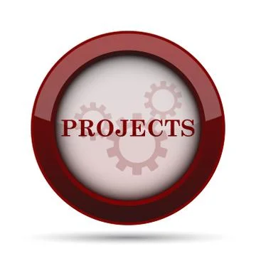 Projects icon. Internet button on white background. . Illustrazione stock
