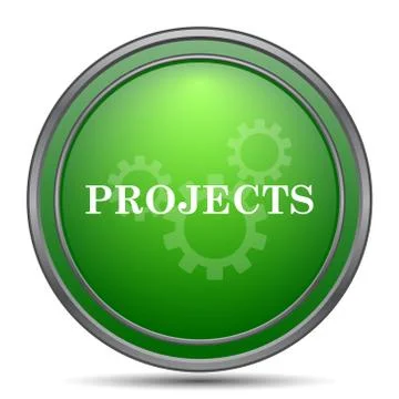 Projects icon. Internet button on white background.. Illustrazione stock