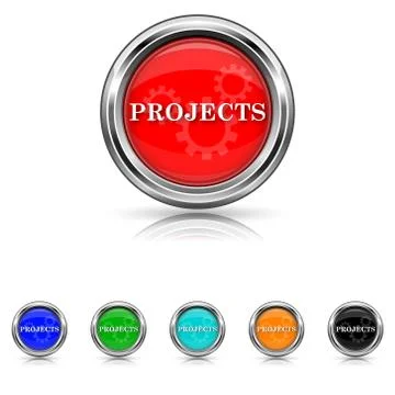 Projects icon - six colours set Stock Illustration