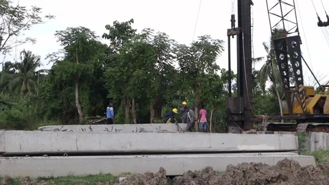 Projects of river widening and the construction of dykes around the lake area Stock Footage 233560086