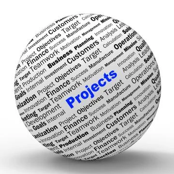 Projects sphere definition means programming activities or enterprise activit Stock Illustration