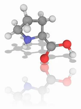 Proline organic compound molecule Stock Illustration