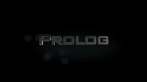 Prolog title 3D metal text on black alpha channel background Stock Footage 301265051