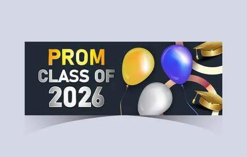 Prom Class of 2026 Modern Celebration Banner Stock Illustration