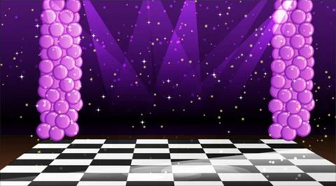Prom Night Dancefloor Scene Background Stock Illustration