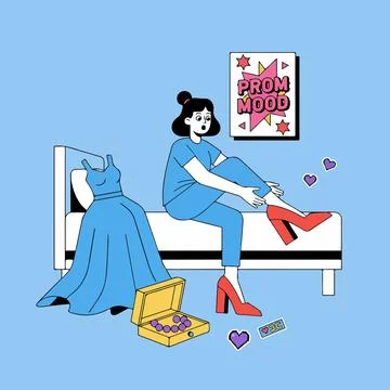 Prom Night Preparation Illustration