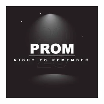 Prom night to remember event graphic illustration with spotlight on black b.. Stock-Illustration