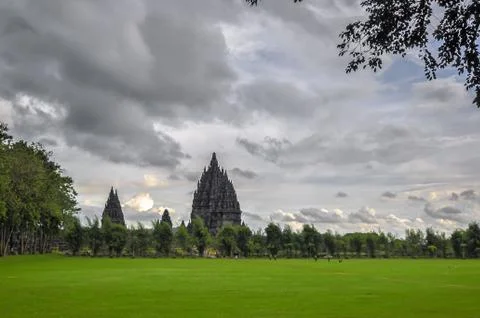 Prombanan complex in yogjakarta in java Stock Photos