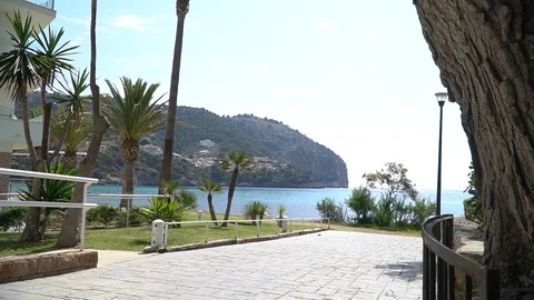 Promenade by the beach Stock Footage 128349469