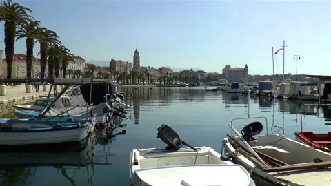 Promenade in the City of Split, Croatia. Stock Footage 143917259