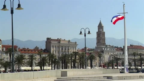 Promenade in the City of Split, Croatia. Video stock 143917260
