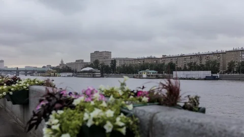 Promenade, cityscape, evening Stock Footage 105880545