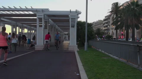 Promenade des Anglais in Nice Stock Footage 67592641