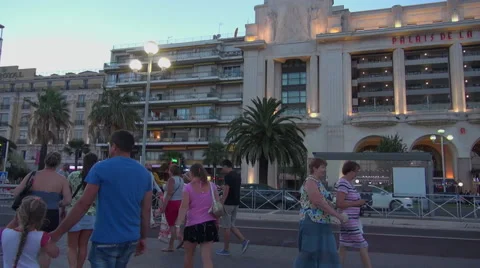 Promenade des Anglais in Nice Stock Footage 67592768