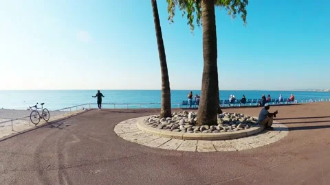 Promenade des Anglais in Nice Stock Footage 200001352