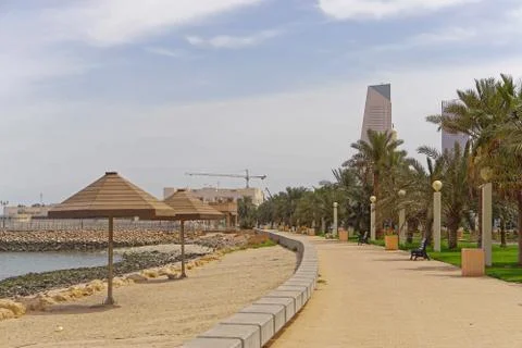 Promenade Kuwait sea Stock Photos