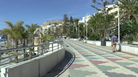 Promenade next to Beach in Almunecar Stock-Footage 238531075