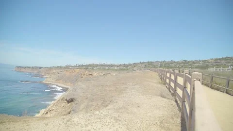 Promenade overlooking the ocean 4K Stock Footage 153525872