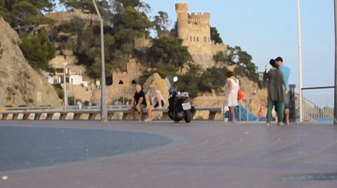 Promenade By The Sea Stock Footage 45934348