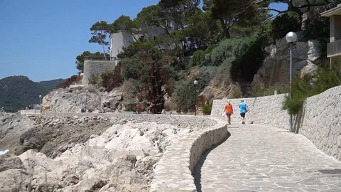 Promenade by the sea Video stock 128348359