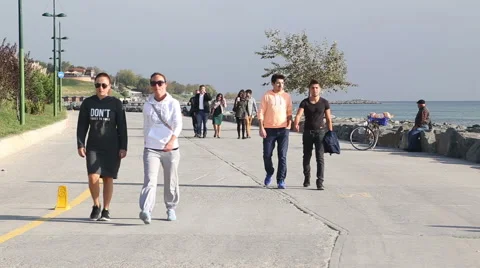 Promenade with sidewalk Stock Footage 61557917