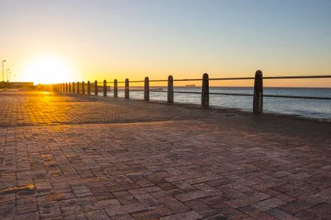 Promenade at sunset Stock Photos