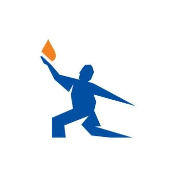 Prometheus brings fire sign Illustrazione stock