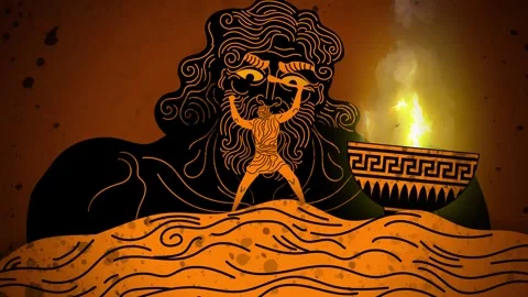 Prometheus giving fire to humanity Stock-Footage 342376955