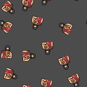 Prometheus greek god ancient vector seamless pattern Stock Illustration