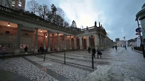 Prominada along the colonnade. Stock Footage 69149294