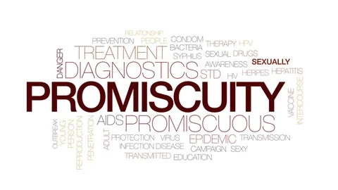 Promiscuity animated word cloud, text design animation. Kinetic typography. Stock Footage 78707027