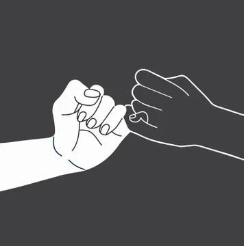 Promise hand outline vector Stock Illustration
